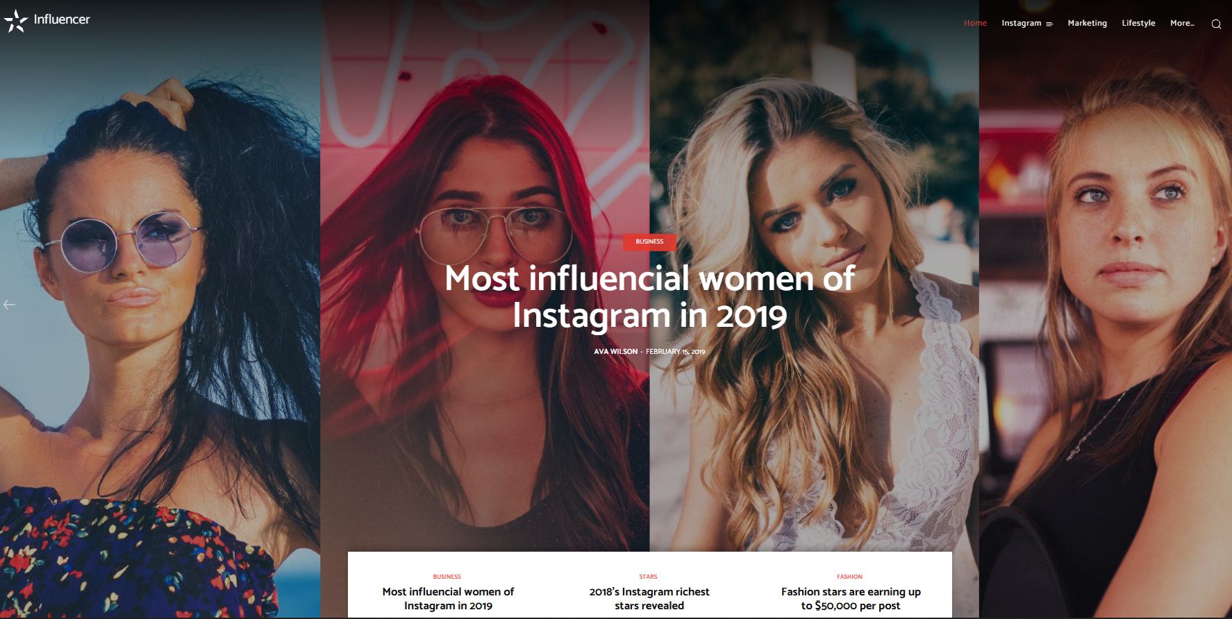 INFLUENCER / YOUTUBER WEBSITES