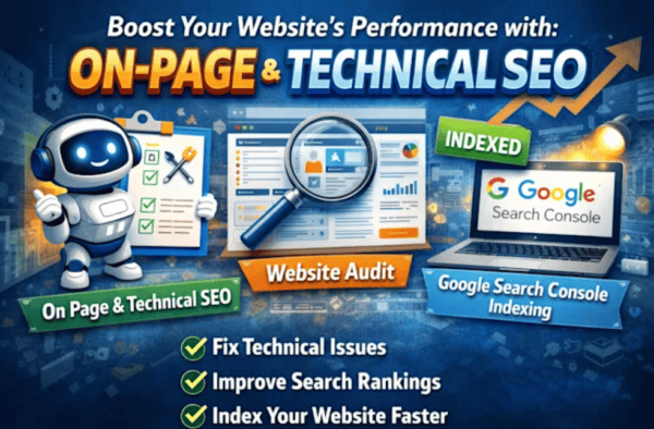 ON PAGE SEO + GOOGLE ANALYTICS + PAGE INDEX